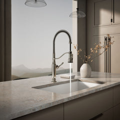 Kohler Tournant Single Handle Semi-Professional Pre-Rinse Kitchen Faucet with Three-Function Pull Down Sprayer | product photo