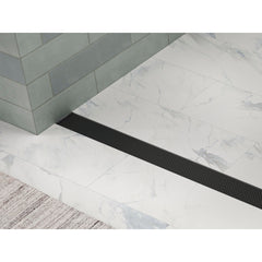 Linear Grid Shower Drain Grate in Matte Black | product photo