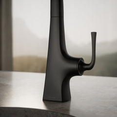 Kohler Graze Bar Swing Spout in Matte Black | detail photo