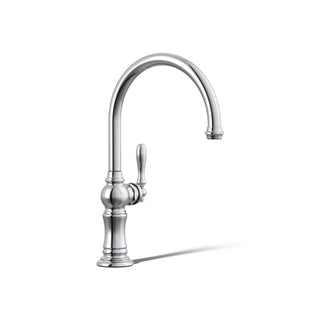 Artifacts Single-Hole Kitchen Faucet with Swing Spout, Arc Spout Design in Polished Chrome