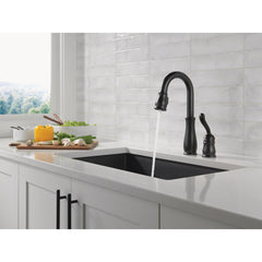Leland Black Bar Sink Faucet with Pull Down Sprayer | product photo