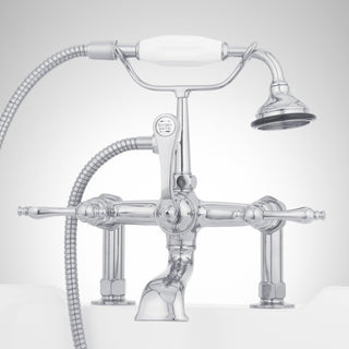 Telephone Style Deck Mounted Roman Tub Faucet with Lever Handles in Chrome