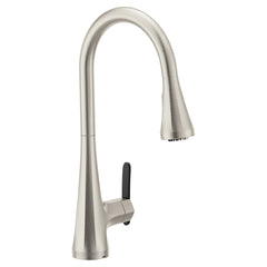 Spot resist stainless one-handle high arc pulldown kitchen faucet in Stainless Steel | product photo
