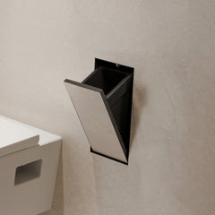 XtraStoris Rock Recessed Trash Bin Kitchen Trash Can with Shelf & Tileable Door in Matte Black | product photo