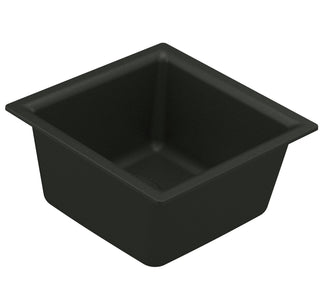 Host 22-Inch Wide x 7-Inch Deep Dual Mount Granite Single Bowl Kitchen or Bar Sink in Black