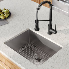 Standart PRO™ 23" L x 18" W Undermount Kitchen Sink with Faucet in Matte Black | product photo