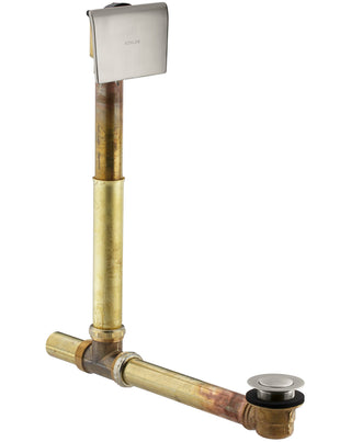 Clearflo Leg Tub Drain with Overflow in Vibrant Brushed Nickel