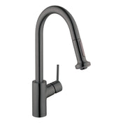 Talis S² Pull Down Single Handle Kitchen Faucet with Handle and Supply Lines in Brushed Black Chrome