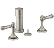 Artifacts Widespread Bidet Faucet with Handles in Vibrant Brushed Nickel
