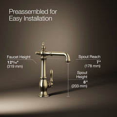 Artifacts Bar Faucet in Vibrant French Gold | product photo