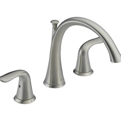 Lahara Double Handle Deck Mounted Roman Tub Faucet Trim in Brilliance Stainless | product photo