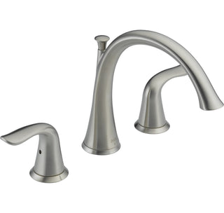 Lahara Double Handle Deck Mounted Roman Tub Faucet Trim in Brilliance Stainless