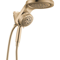 6-Setting HydroRain 2-in-1 Dual Shower Head with ProClean Spray, 1.75 GPM in Lumicoat  Champagne Bronze | product photo
