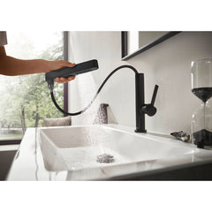 Finoris Single-Hole Faucet 230 with 2-Spray Pull-Out, 1.2 GPM in Matte Black | product photo
