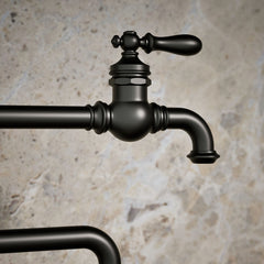 Kohler Artifacts Single-Hole Deck-Mount Pot Filler with Extended Spout in Matte Black | detail photo