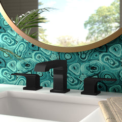 Ara Widespread Bathroom Faucet 3 Hole, 2-handle Bathroom Sink Faucet with Drain Assembly in Matte Black | product photo