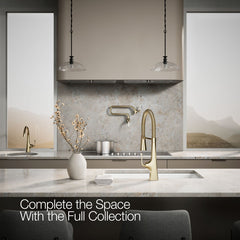 Kohler Graze Single Handle Kitchen Faucet with 21-9/16" Spout in Vibrant French Gold | product photo
