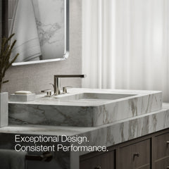 Kohler Composed Widespread Bathroom Faucet with Drain Assembly in Vibrant Polished Nickel | product photo