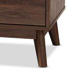 3-Drawer Chest, Engineered Wood, Walnut Brown, Gold-Tone Handles