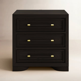 3-Drawer Chest, Solid and Manufactured Wood Top, Dark Cabernet