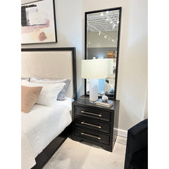 3-Drawer Chest, Solid and Manufactured Wood Top, Dark Cabernet