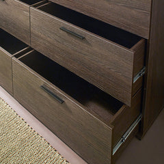 3-Drawer Combo Dresser, Manufactured Wood, Brown