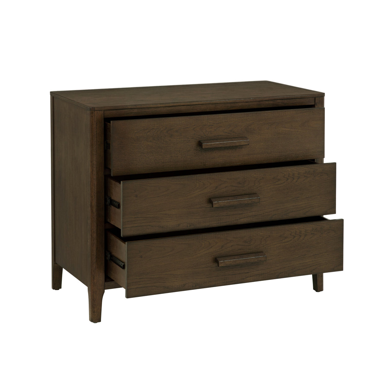 3-Drawer Dresser, 40 Inch Wide, Wire-Brushed Finish, Brown