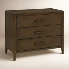 3-Drawer Dresser, 40 Inch Wide, Wire-Brushed Finish, Brown
