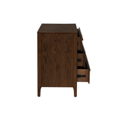 3-Drawer Dresser, 40 Inch Wide, Wire-Brushed Finish, Brown