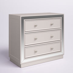 3-Drawer Dresser, Acacia and Engineered Wood, Champagne Mirrored Finish