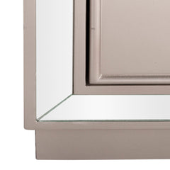 3-Drawer Dresser, Acacia and Engineered Wood, Champagne Mirrored Finish
