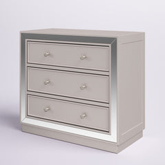 3-Drawer Dresser, Acacia and Engineered Wood, Champagne Mirrored Finish