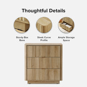 3-Drawer Dresser, Manufactured Wood, Golden Oak, Aluminum Handles