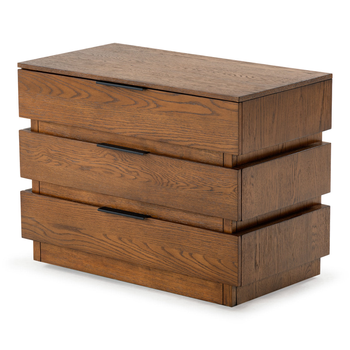 3-Drawer Dresser, Rubberwood and Oak Veneer in Medium Oak
