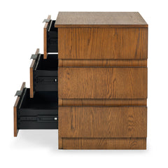 3-Drawer Dresser, Rubberwood and Oak Veneer in Medium Oak