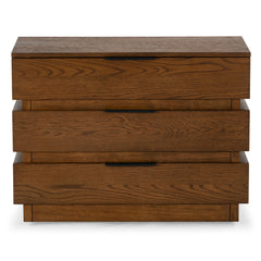 3-Drawer Dresser, Rubberwood and Oak Veneer in Medium Oak