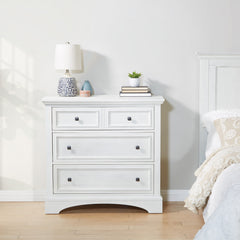 3-Drawer Dresser, Solid and Manufactured Wood, Rustic White