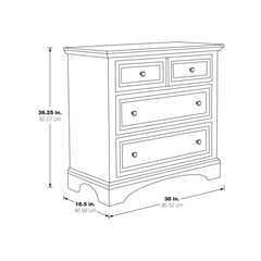 3-Drawer Dresser, Solid and Manufactured Wood, Rustic White