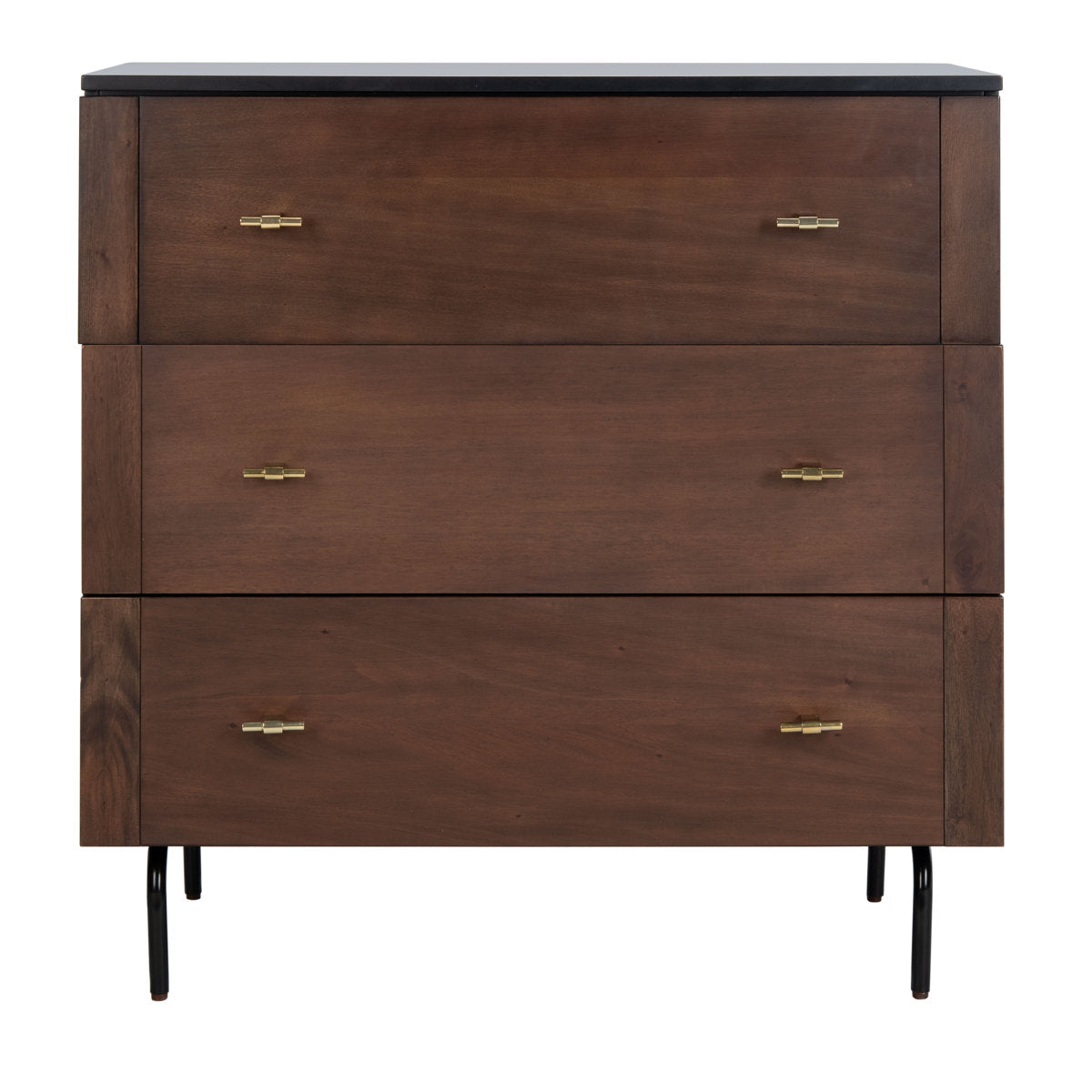 3-Drawer Dresser, Solid Wood and MDF, Metal Handles, Roller Glides