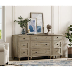 3-in-1 TV Stand with 5 Drawers, 2 Cabinets and Charging Station