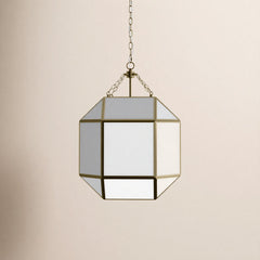 3-Light Pendant Light with Glass Shade in Satin Brass