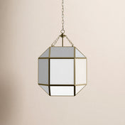 3-Light Pendant Light with Glass Shade in Satin Brass