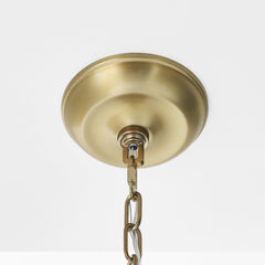 3-Light Pendant Light with Glass Shade in Satin Brass