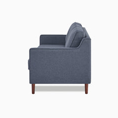3-Seater Sofa, Gray Polyester Upholstery, Espresso Wood Legs