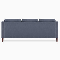 3-Seater Sofa, Gray Polyester Upholstery, Espresso Wood Legs