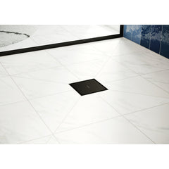 RainDrain 4" x 4" Tileable Drain Cover in Matte Black | product photo