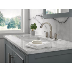 Tetra 3-Hole Widespread Bathroom Faucet, 2-Handle Bathroom Sink Faucet with Drain Assembly in Stainless | product photo