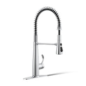 Simplice Single Handle Semi-Professional Pre-Rinse Kitchen Sink Faucet with Three-Function Pull Down Sprayer in Polished Chrome