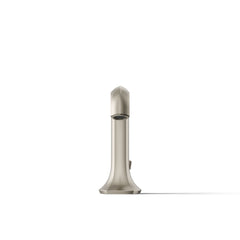 Kohler Occasion Sink Spout with Straight Design Single Hole Bathroom Faucet with Drain Assembly in Vibrant Brushed Nickel | product photo