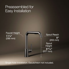 Kohler Purist Pull Out Bar Faucet with Accessories in Titanium | product photo